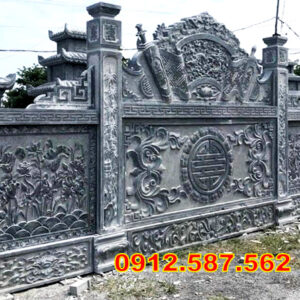 Cuốn thư đá nhà thờ họ đẹp | Bình phong đá chạm khắc tinh xảo | Đá Thăng Long Mẫu 06