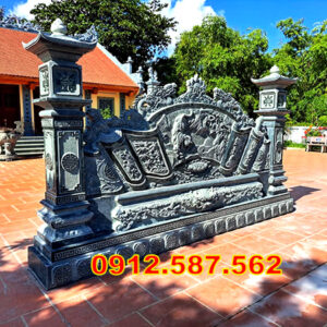 Cuốn thư đá nhà thờ họ đẹp | Bình phong đá chạm khắc tinh xảo | Đá Thăng Long Mẫu 09