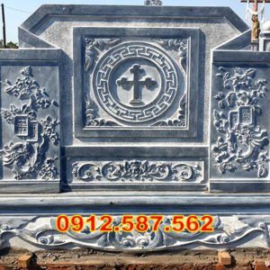 Cuốn thư đá nhà thờ họ đẹp | Bình phong đá chạm khắc tinh xảo | Đá Thăng Long Mẫu 19