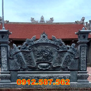 Cuốn thư đá nhà thờ họ đẹp | Bình phong đá chạm khắc tinh xảo | Đá Thăng Long Mẫu 21
