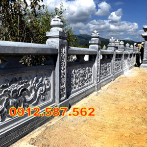 Lan can đá đẹp – Lan can nhà thờ, chùa, từ đường chế tác tinh xảo Mẫu 01