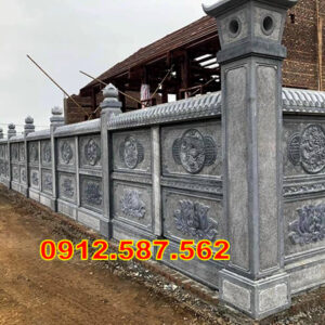 Lan can đá đẹp – Lan can nhà thờ, chùa, từ đường chế tác tinh xảo Mẫu 05