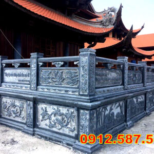Lan can đá đẹp – Lan can nhà thờ, chùa, từ đường chế tác tinh xảo Mẫu 08