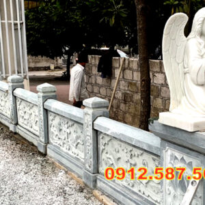 Lan can đá đẹp – Lan can nhà thờ, chùa, từ đường chế tác tinh xảo Mẫu 11
