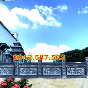 Lan can đá đẹp – Lan can nhà thờ, chùa, từ đường chế tác tinh xảo Mẫu 12
