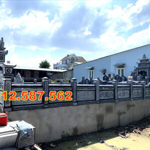Lan can đá đẹp – Lan can nhà thờ, chùa, từ đường chế tác tinh xảo Mẫu 14