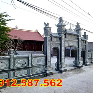 Lan can đá đẹp – Lan can nhà thờ, chùa, từ đường chế tác tinh xảo Mẫu 24