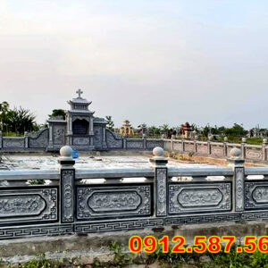 Lan can đá đẹp – Lan can nhà thờ, chùa, từ đường chế tác tinh xảo Mẫu 26