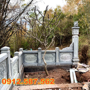 Lan can đá đẹp – Lan can nhà thờ, chùa, từ đường chế tác tinh xảo Mẫu 31