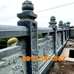 Lan can đá đẹp – Lan can nhà thờ, chùa, từ đường chế tác tinh xảo Mẫu 32