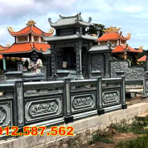 Lan can đá đẹp – Lan can nhà thờ, chùa, từ đường chế tác tinh xảo Mẫu 33
