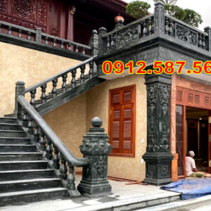 Lan can đá đẹp – Lan can nhà thờ, chùa, từ đường chế tác tinh xảo Mẫu 35