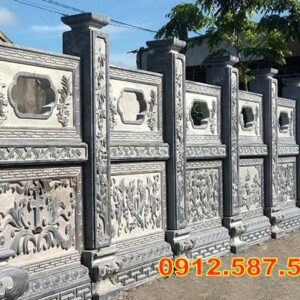 Lan can đá đẹp – Lan can nhà thờ, chùa, từ đường chế tác tinh xảo Mẫu 42