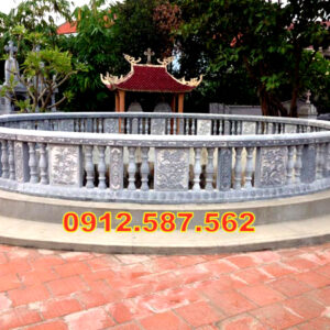 Lan can đá đẹp – Lan can nhà thờ, chùa, từ đường chế tác tinh xảo Mẫu 44