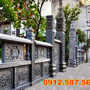 Lan can đá đẹp – Lan can nhà thờ, chùa, từ đường chế tác tinh xảo Mẫu 46