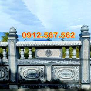 Lan can đá đẹp – Lan can nhà thờ, chùa, từ đường chế tác tinh xảo Mẫu 50