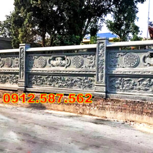 Lan can đá đẹp – Lan can nhà thờ, chùa, từ đường chế tác tinh xảo Mẫu 54