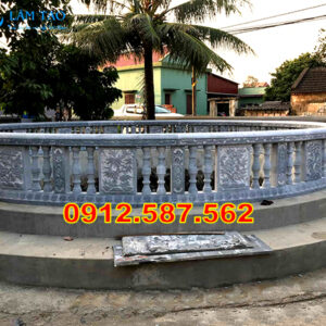 Lan can đá đẹp – Lan can nhà thờ, chùa, từ đường chế tác tinh xảo Mẫu 55