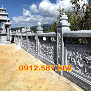 Lan can đá đẹp – Lan can nhà thờ, chùa, từ đường chế tác tinh xảo Mẫu 57