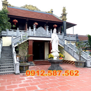 Lan can đá đẹp – Lan can nhà thờ, chùa, từ đường chế tác tinh xảo Mẫu 58