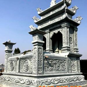 Mộ đá ba mái – Mẫu mộ đá truyền thống đẹp, uy nghi - Mẫu 01