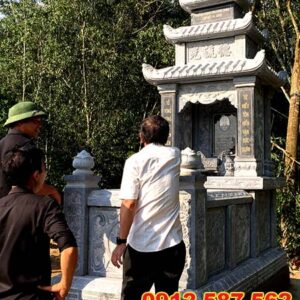 Mộ đá ba mái – Mẫu mộ đá truyền thống đẹp, uy nghi - Mẫu 16