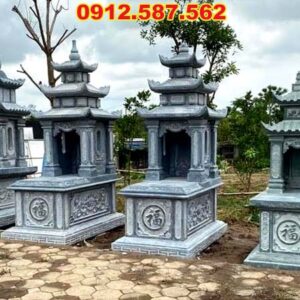 Mộ đá ba mái – Mẫu mộ đá truyền thống đẹp, uy nghi - Mẫu 17