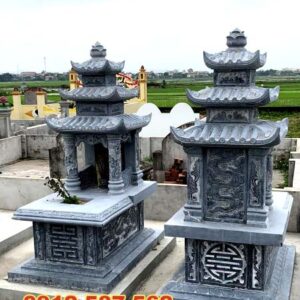 Mộ đá ba mái – Mẫu mộ đá truyền thống đẹp, uy nghi - Mẫu 19