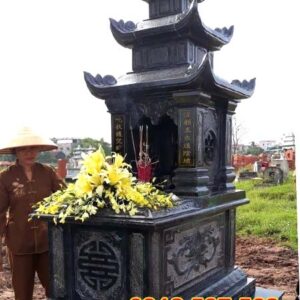 Mộ đá ba mái – Mẫu mộ đá truyền thống đẹp, uy nghi - Mẫu 20