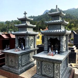 Mộ đá ba mái – Mẫu mộ đá truyền thống đẹp, uy nghi - Mẫu 21