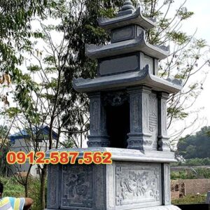 Mộ đá ba mái – Mẫu mộ đá truyền thống đẹp, uy nghi - Mẫu 23