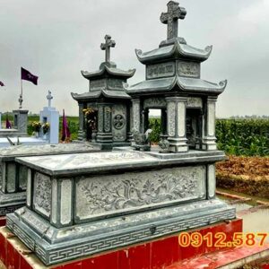Mộ đá Công giáo – Mẫu mộ đẹp cho người theo đạo Thiên Chúa - Mẫu 02