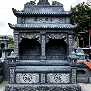 Mộ đá đôi – Mẫu mộ đá đẹp cho gia tiên, chế tác tinh xảo - Mẫu 04