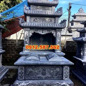 Mộ đá đôi – Mẫu mộ đá đẹp cho gia tiên, chế tác tinh xảo - Mẫu 07