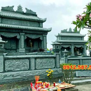 Mộ đá đôi – Mẫu mộ đá đẹp cho gia tiên, chế tác tinh xảo - Mẫu 10