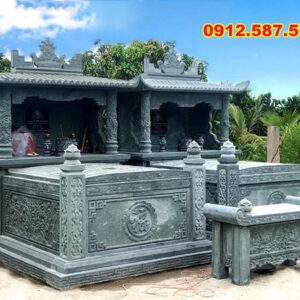 Mộ đá đôi – Mẫu mộ đá đẹp cho gia tiên, chế tác tinh xảo - Mẫu 14