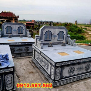Mộ đá đôi – Mẫu mộ đá đẹp cho gia tiên, chế tác tinh xảo - Mẫu 16