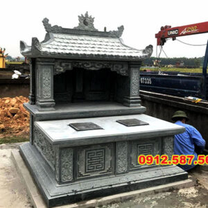 Mộ đá đôi – Mẫu mộ đá đẹp cho gia tiên, chế tác tinh xảo - Mẫu 24