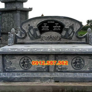 Mộ đá đôi – Mẫu mộ đá đẹp cho gia tiên, chế tác tinh xảo - Mẫu 25