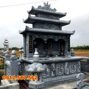 Mộ đá đôi – Mẫu mộ đá đẹp cho gia tiên, chế tác tinh xảo - Mẫu 28