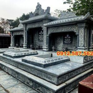 Mộ đá đôi – Mẫu mộ đá đẹp cho gia tiên, chế tác tinh xảo - Mẫu 29