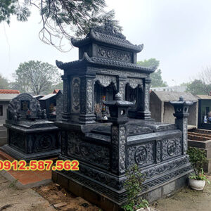 Mộ đá đôi – Mẫu mộ đá đẹp cho gia tiên, chế tác tinh xảo - Mẫu 30