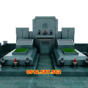Mộ đá đôi – Mẫu mộ đá đẹp cho gia tiên, chế tác tinh xảo - Mẫu 31