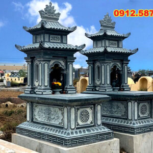 Mộ đá đôi – Mẫu mộ đá đẹp cho gia tiên, chế tác tinh xảo - Mẫu 37