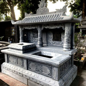 Mộ đá đôi – Mẫu mộ đá đẹp cho gia tiên, chế tác tinh xảo - Mẫu 38
