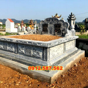 Mộ đá đôi – Mẫu mộ đá đẹp cho gia tiên, chế tác tinh xảo - Mẫu 42