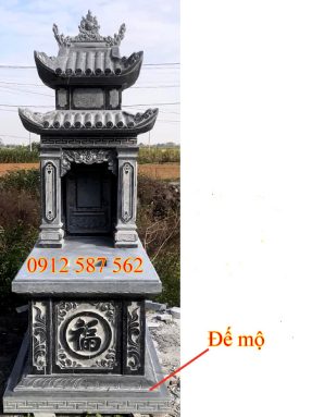 Cấu tạo mộ hai mái bền vững, chế tác từ đá xanh nguyên khối tự nhiên