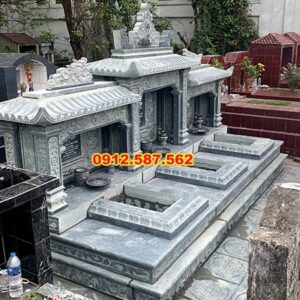 Mẫu mộ đá tam cấp đẹp | Đá Thăng Long | Mẫu 004