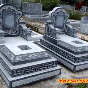 Mẫu mộ đá tam cấp đẹp | Đá Thăng Long | Mẫu 005