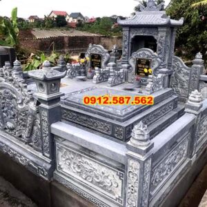 Mẫu mộ đá tam cấp đẹp | Đá Thăng Long | Mẫu 007